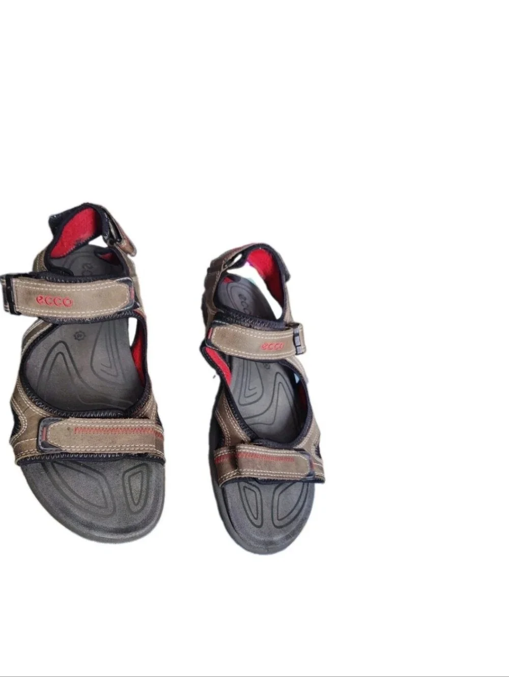 ECCO Men’s  46 Or 12-12.5 Brown Sport Sandals - Adjustable Straps. Receptor Tech